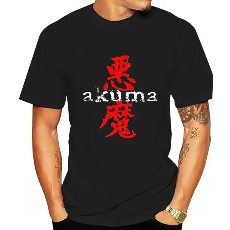 New Great Demon AKUMA GOUKI Kanji Logo Men's Black T-Shirt Size S To 2XL Fashion T Shirts Summer Straight 100% Cotton