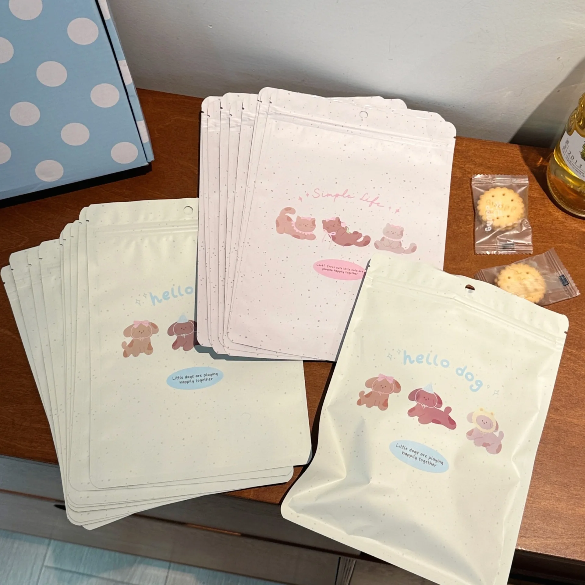 10/20 Stück selbstverschließende Beutel mit niedlichen Katzen und Hunden für Kartenverpackungen, Geschenkverpackungen, versiegelte Beutel – Detail 9