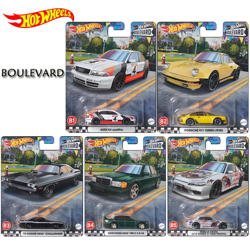 Original Hot Wheels Boulevard Series Premium Car Porsche 911 Audi Sports Models Kids Toys for Boys 1/64 Diecast Dodge Challenger