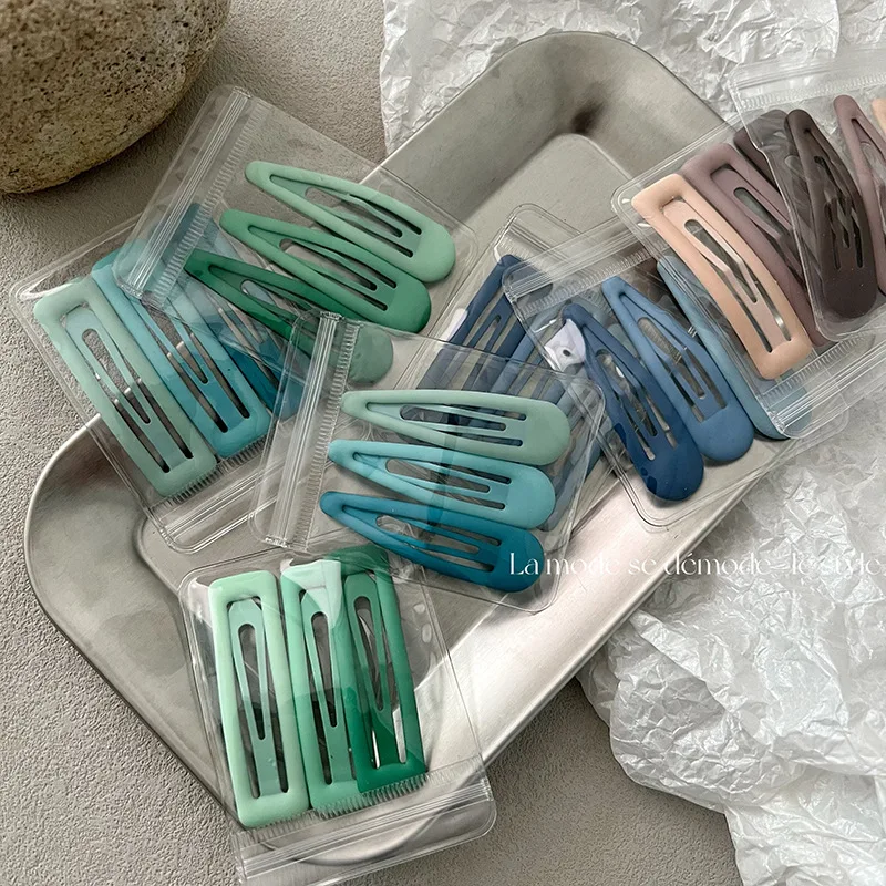 3 packs of simple color bb clip hairpin clip headdress fashion girl one word clip side broken hair bangs hair clip