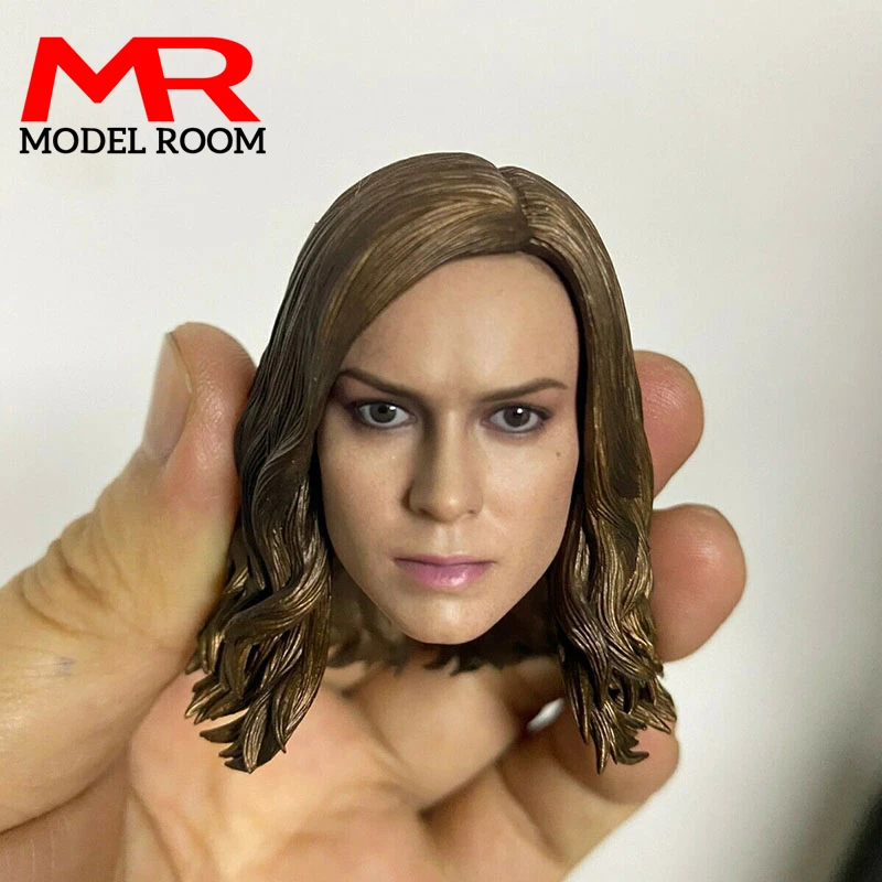 1/6 Carol Danvers Brie Larson Head Sculpt PVC Head Carving Model for 12