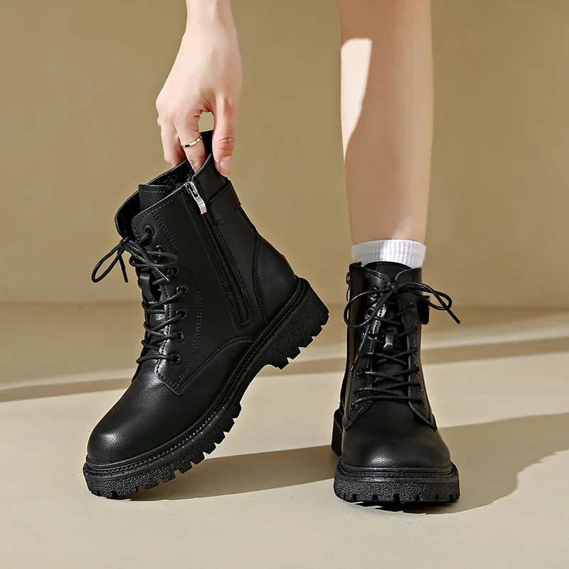 Women Boots 2024 Autumn Winter New Fashion Classic Short Boot Handsome Ankle Boot Work Clothes Shoe Botas de mujer black boots