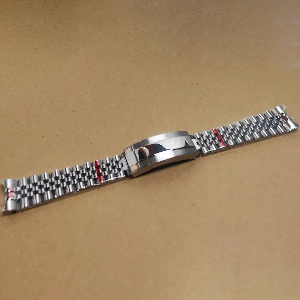 20 مللي متر واسعة الصلبة سوار الفولاذ المقاوم للصدأ انزلاق مزلاج معصمه لحالة NH34 NH35