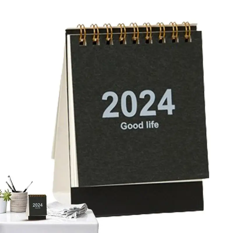 Portable Desktop Calendar Academic Year Monthly Calendar Thick Paper Twin-Wire Binding Tiny Calendar Academic Year Monthly