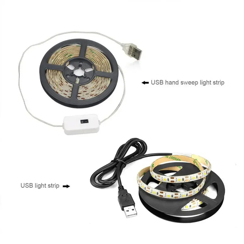 5V USB Motion Sensor LED Strip Light Infrared Hand Sweep Waving On/Off Kitchen Backlight Diode Lights Waterproof for Home