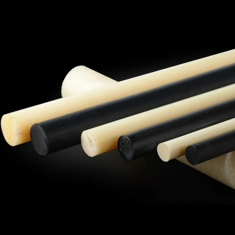 2 pz 500mm lunghezza Beige/nero ABS solido tondo asta acrilonitrile Butadiene stirene Bar ABS Stick ingegneria asta isolante in plastica