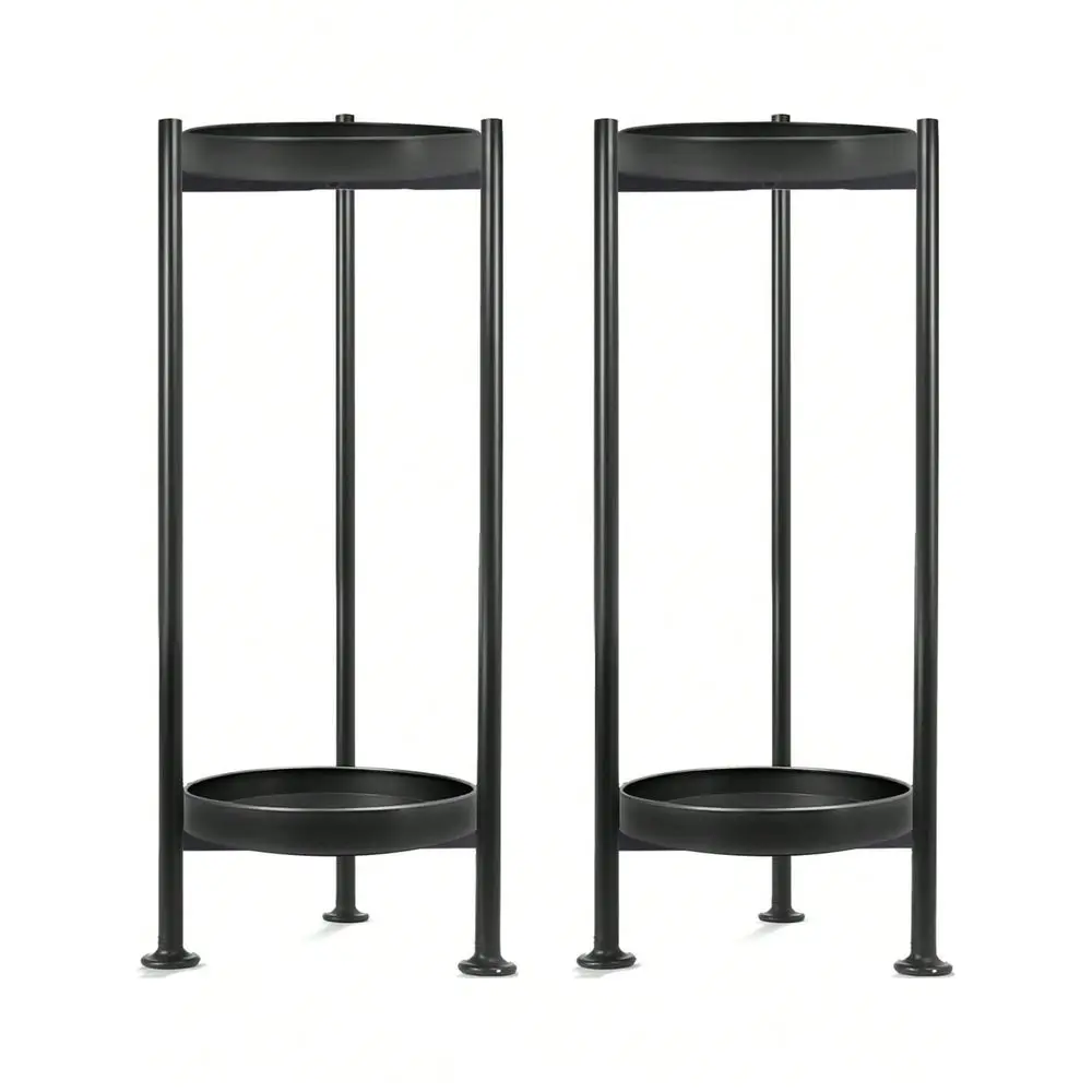

Stand Indoor Outdoor, 2 Tier Iron Plant Stand, 30 Tall Pedestal Stand Outdoor, Metal Flower Stands For Indoor Plants, Balcony,