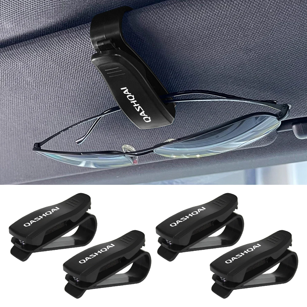 Car Sun Visor Glasses Case Card Ticket Holder Sunglasses Clip For Nissan Qashqai j10 2013 2017 2011 2014 J11 Car Accessories