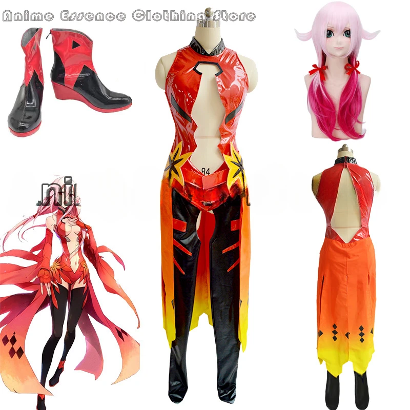 Guilty Crown Egoist Yuzuriha Inori Anime Cosplay Costume Goldfish Red Fighting Uniform Halloween Uniform Fish Suit Sexy Dress