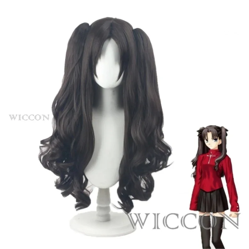 Sky05 Fate Stay Night 토사카 린 코스프레 의상 긴 가발 레드 블랙 스커트 여성용 카니발 슈트 역할 놀이 Halloween99JIu@