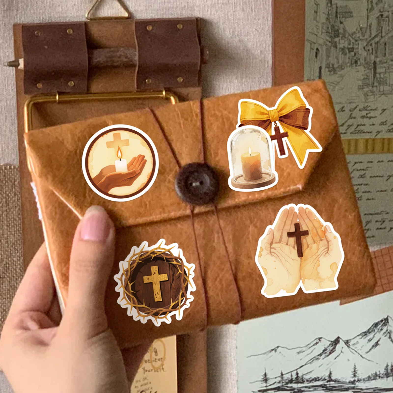 50PCS Jesus Stickers Aesthetic Decals for Laptop Phone Case Planner Journal Notebook Water Bottle DIY Scrapbook Decoration