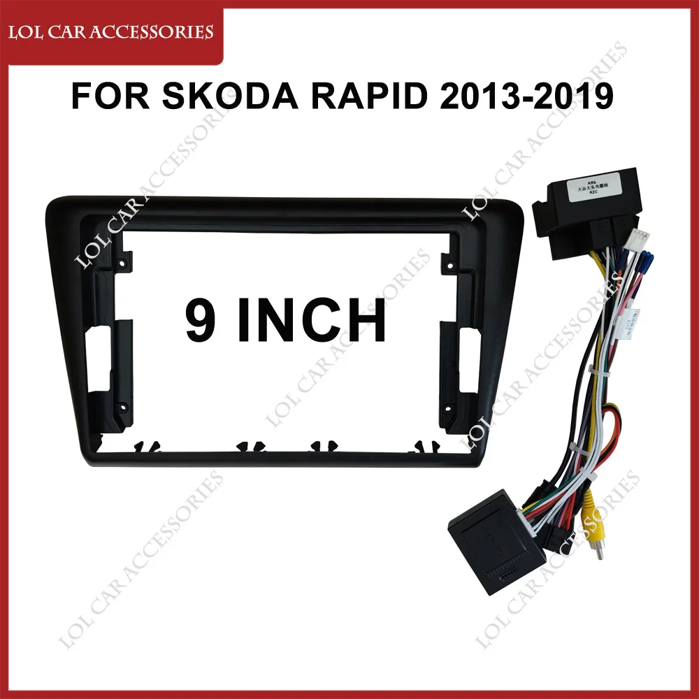 9 Inch Fascias For Skoda Rapid 2013-2019 Car Radio Stereo GPS MP5 Android Player 2 Din Head Unit Dashboard Frame Accessories