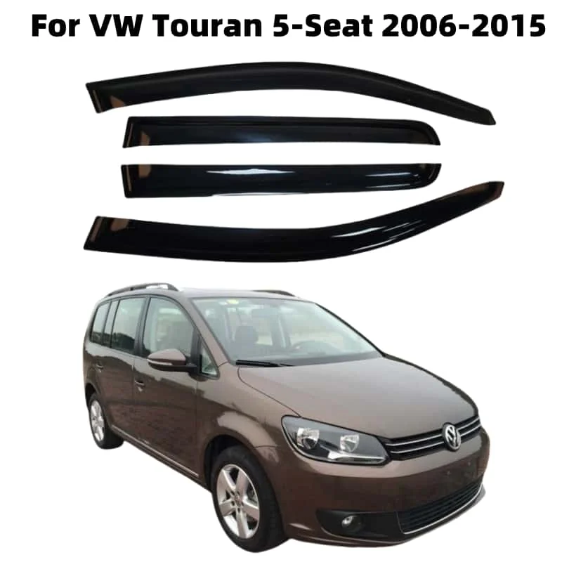 

For VW Touran 5-Seat 2006-2015 Car Accessories Window Visors Rain Sun Guard Vent Wind Deflector Weathershield Slim Moulding Trim