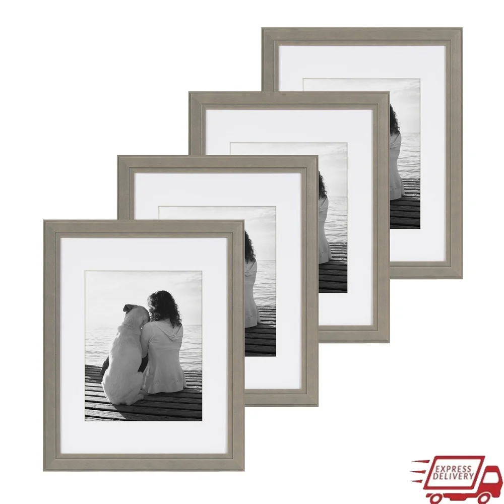 

Elegant Solid Wood Picture Frames Set 8x10 or 11x14 Photos Wall Mount with Glass Protection and Easy Hanging