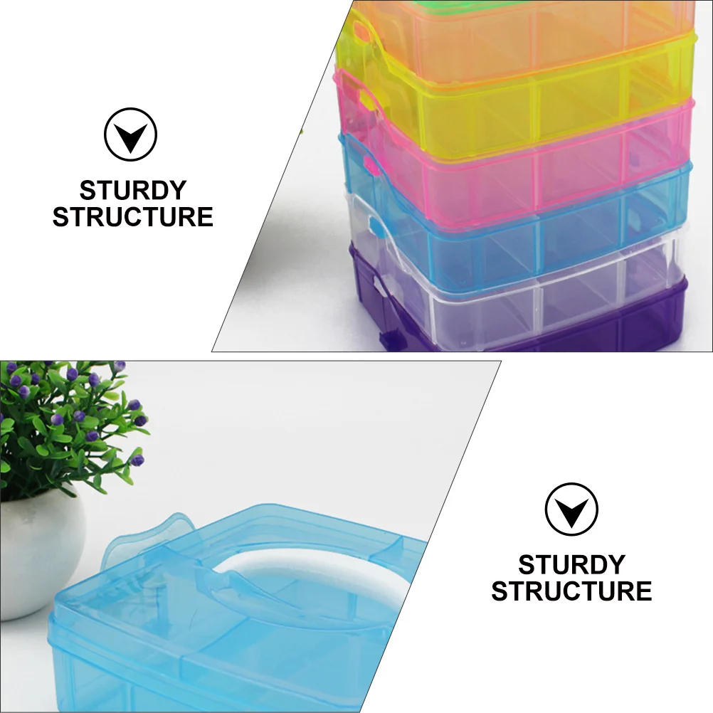 

1Pcs Plastic Storage Box Blue Three Layer Detachable Jewelry Organizer Cosmetics Socks Holder Multi-Compartment Home Desktop