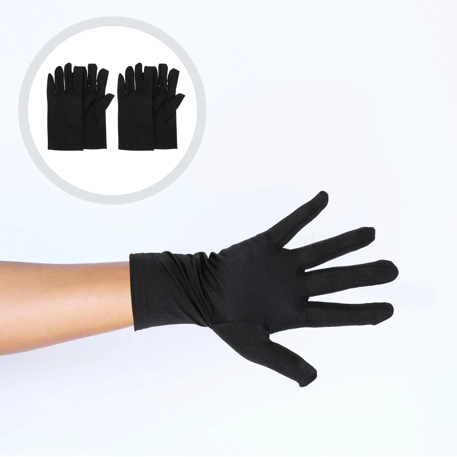 2 Pairs Durable Gloves for Jewelry Store Lightweight Breathable Black Decor Multipurpose Protective Gloves