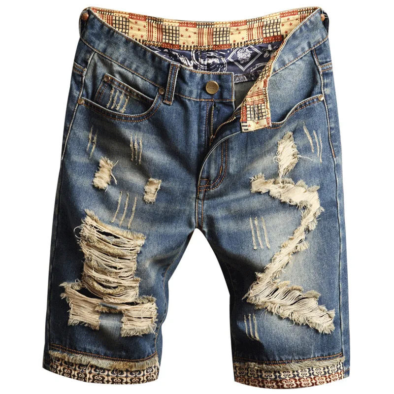 2021 Summer New Men's Fashion Stretch Slim Short Jeans Men's Thin Denim Shorts Blue Black Brand Menswear