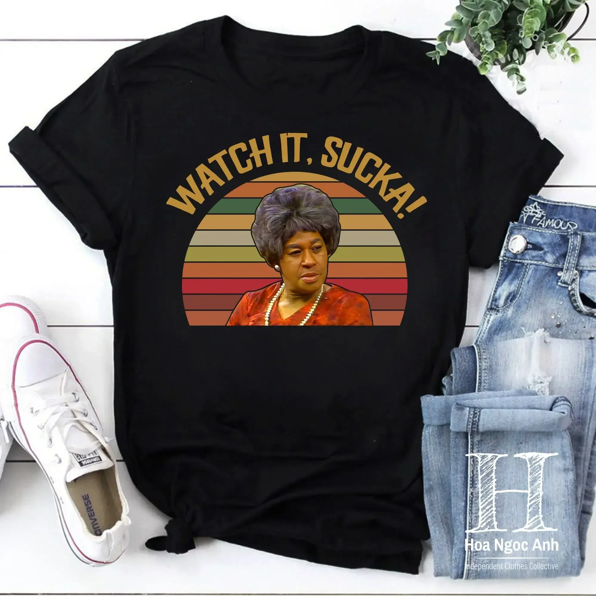 Watch It Sucka Vintage Retro T Shirt Sanford And Son Funny Esther Anderson