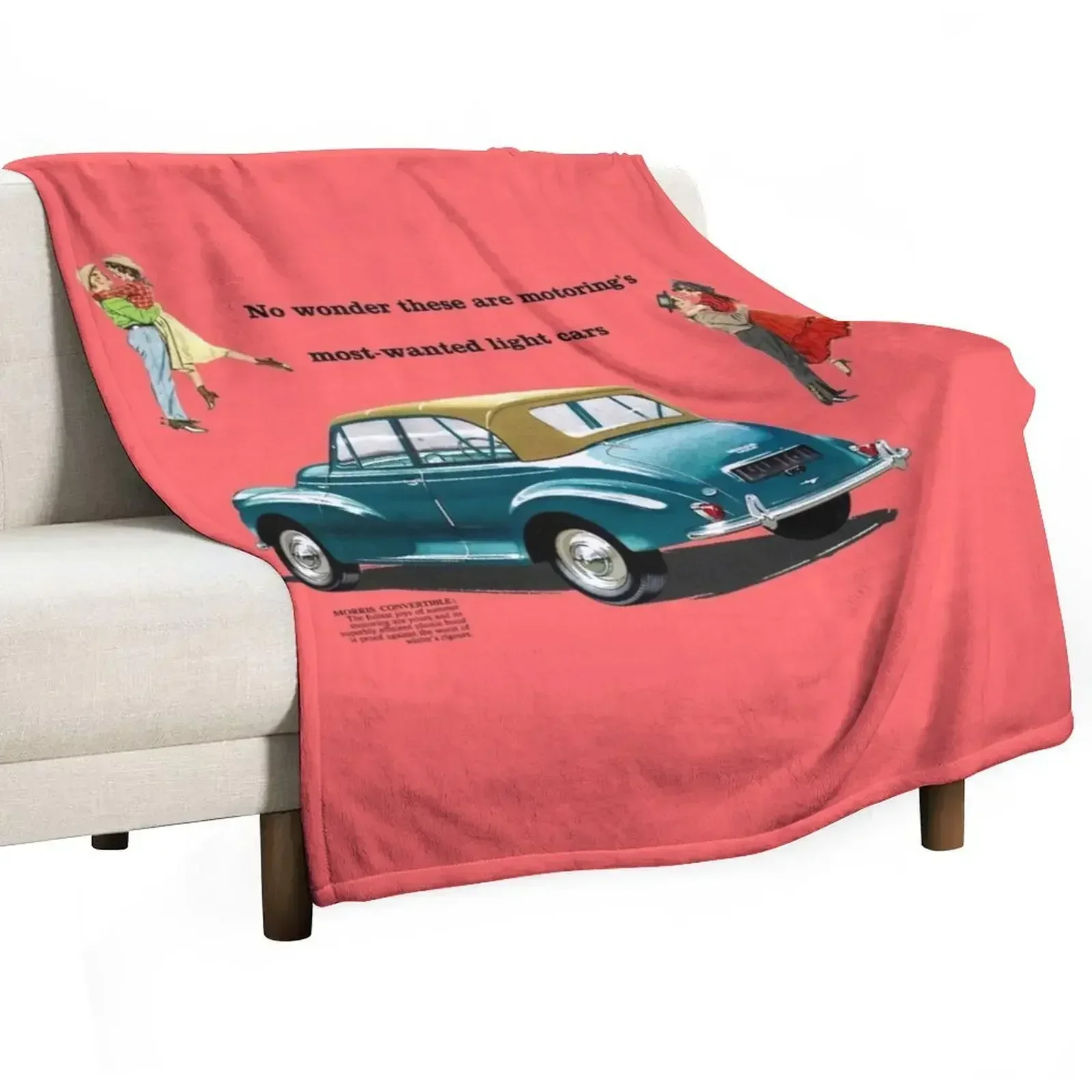 MORRIS MINOR CONVERTIBLE - BROCHURE Throw Blanket Flannels Shaggy Blankets