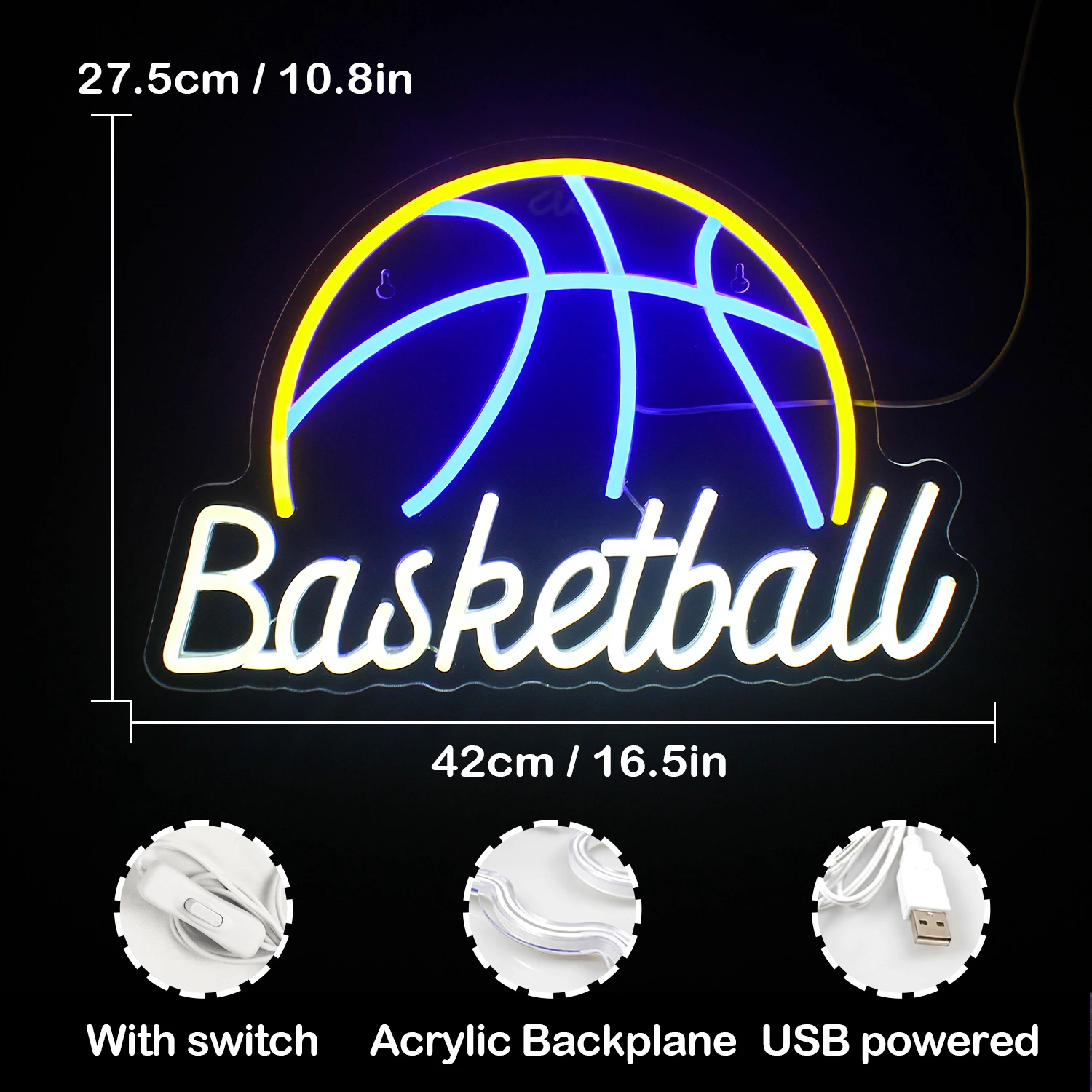 Basketball LED Lichter Raum Wand dekoration USB angetrieben Acryl ästhetische Dekoration für Schlafzimmer Sport Club Shop Zeichen Shop Dekoration