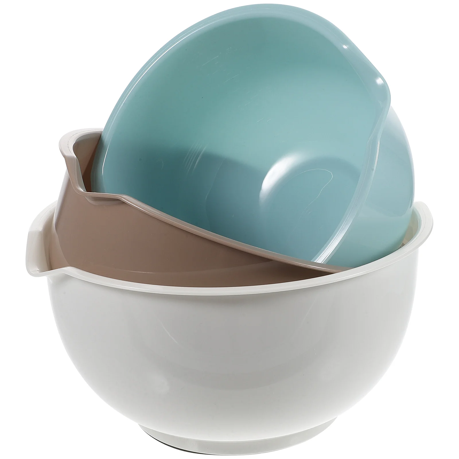 

3Pcs Creative Design Round Bowls Large Capacity Salad Bowls Suitable For Fruits Vegetables Kitchenware Set
