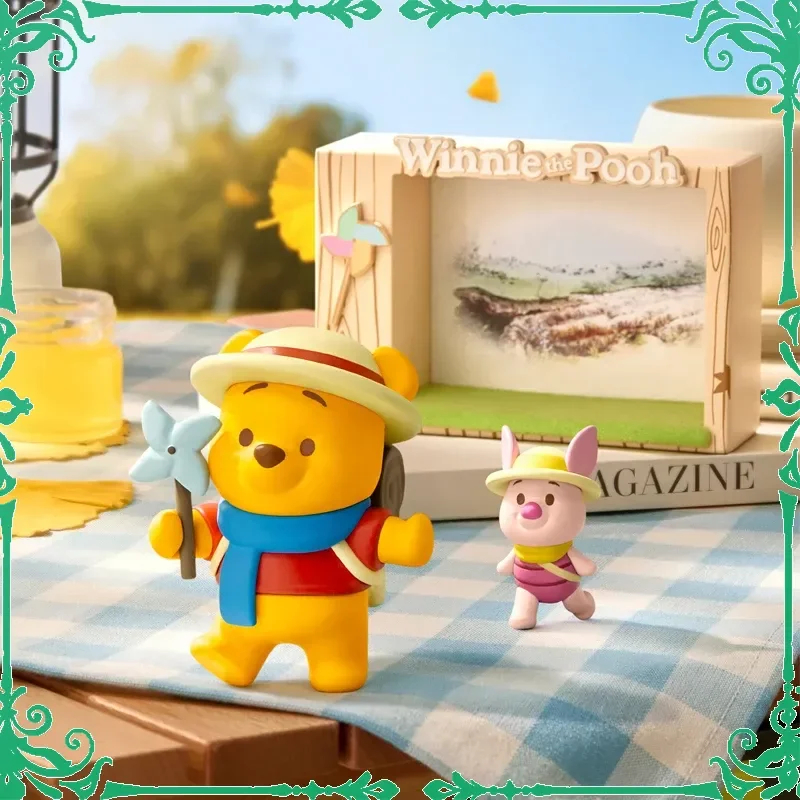 

Authentic Winnie The Pooh Autumn Outing Series Blind Box Trendy Toys Figurines Models Landscape Ornaments Table Decoration Gifts