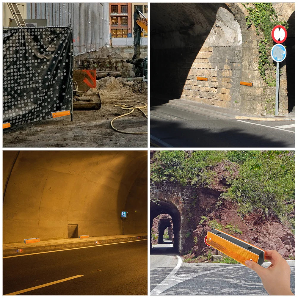 5Pcs Reflective Rectangular Delineator Durable Road Marker Pavement Reflectors for Driveway Entrance Safety Road Reflector