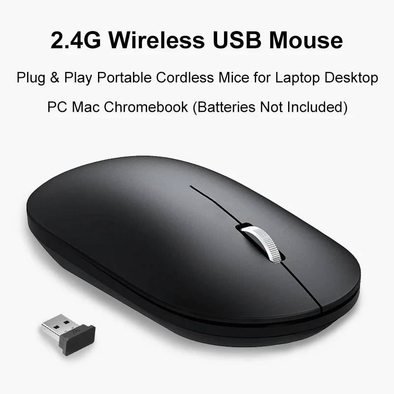 Wireless Mouse 2.4G Portable Ergonomic Mice for Office,Nano Receiver Stored Inside,Plug & Play for Computer Desktop Laptop