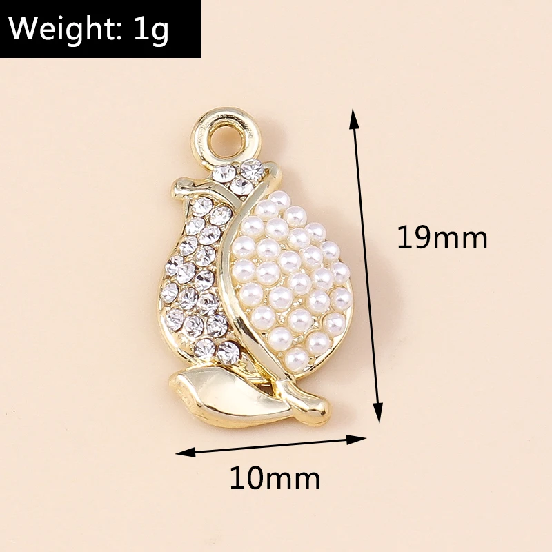 Leslie 4 Stück 16 x 18 mm wunderschöne goldfarbene Kristall-Anhänger mit blühenden Rosen für handgefertigte DIY-Halsketten, Ohrringe, Anhänger, Hochzeitsschmuck – Detail 10