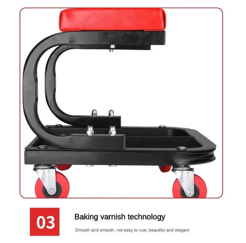 Rolling Creeper Seat Stool Mechanic Chair 4 Wheels Tray Tools Auto Repair TSX TOOL Multifunctional Mobile Repair U-shaped Stool