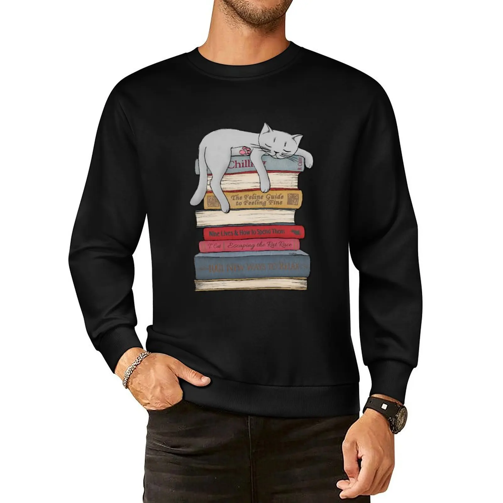 

How to Chill Like a Cat Pullover Hoodie anime clothing men wear autumn clothes sweatshirts for men