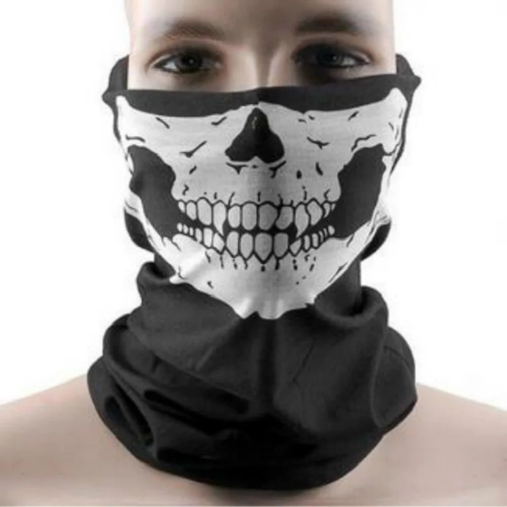 Multi-functional Cosplay Skull Bandana Helmet Camping Halloween Neck Face Mask Paintball Ski Sport Headband Hiking Scarves