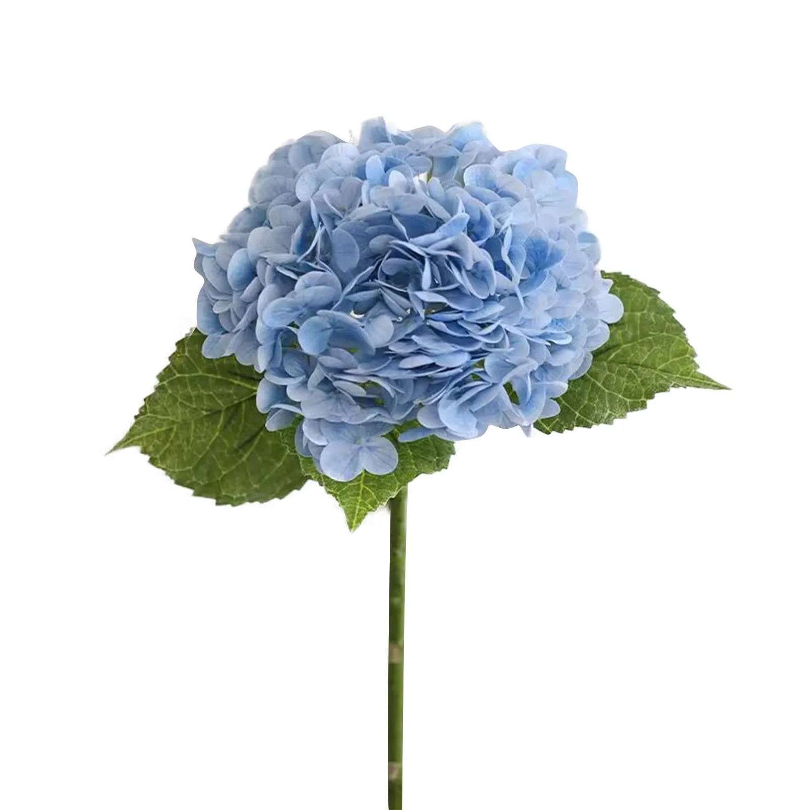 Blue Artificial Hydrangea Flowers Real Touch Green Artificial Hydrangea Branches Decoration Wedding Bouquet Flower Arrangement