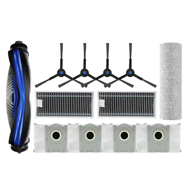 

ABIY Robot Vacuum Spare Parts Fit For Ecovacs X8 Pro Omni–Main Side Brushes, Mop Cloths, HEPA Filters, Dust Bag Accessories