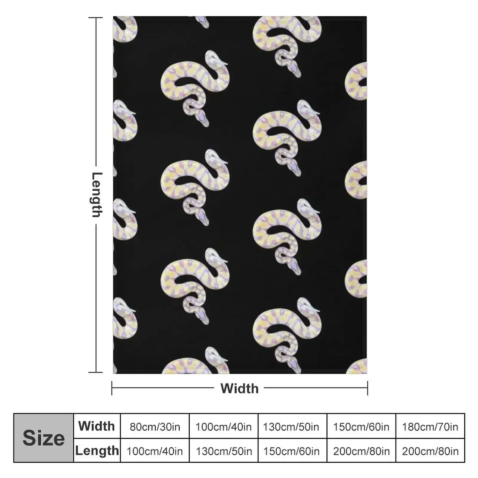 Ball Python- Banana Beauty- Snake Throw Blanket couch cozy soft plush fuzzy picnic outdoor blanket