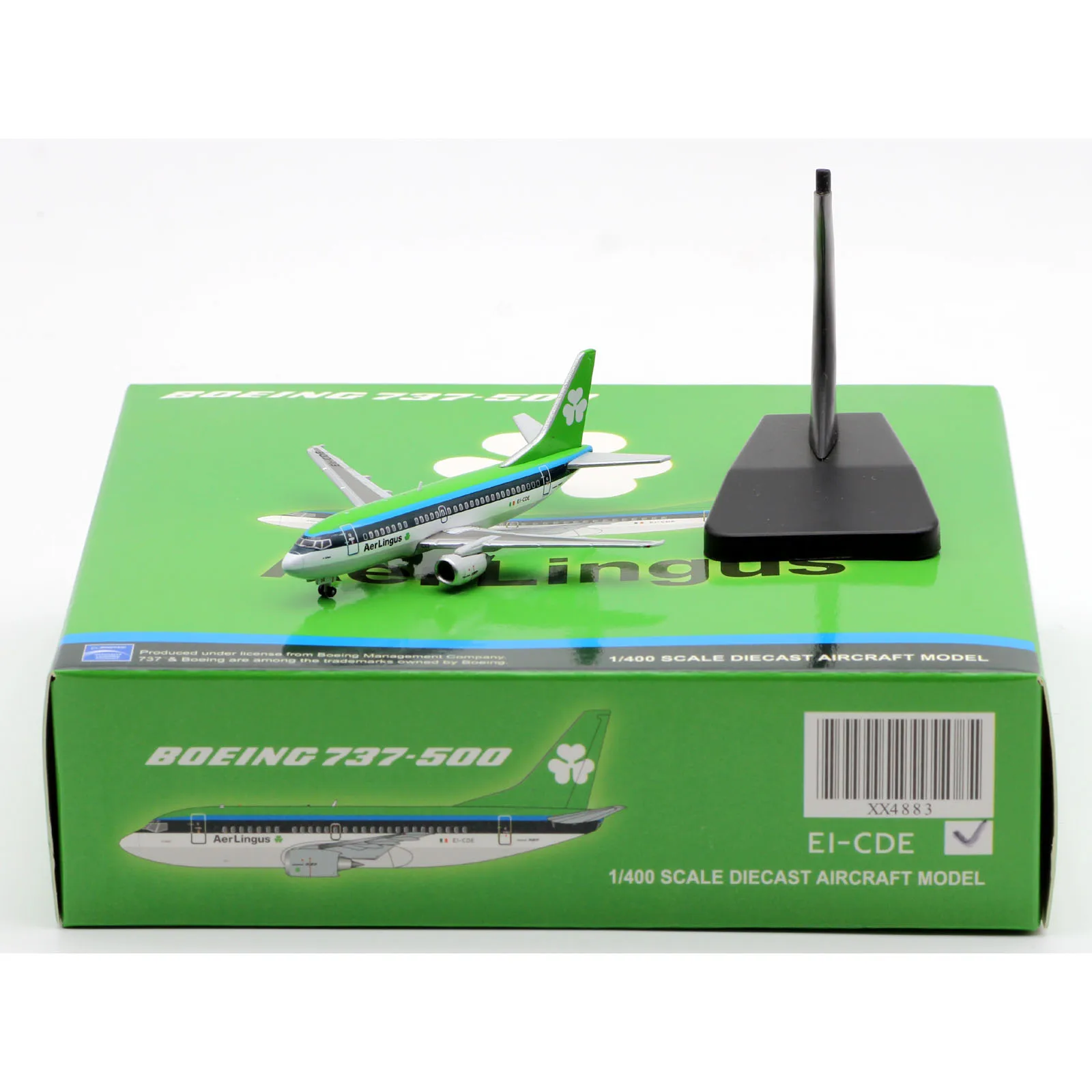 XX4883 Alloy Collectible Plane Gift JC Wings 1:400 Aer Lingus Airlines Boeing B737-500 Diecast Aircraft Model EI-CDE With Stand