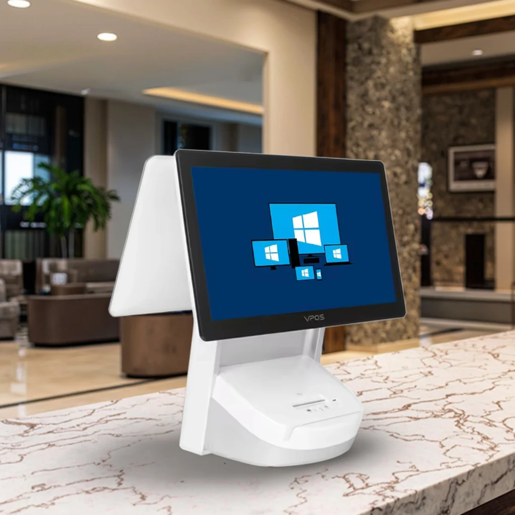 

Оптовая продажа с фабрики, киоск самообслуживания, POS-машина, бесшовный стол с сенсорным экраном, принтером чеков и POS-монитором, кассовый аппарат