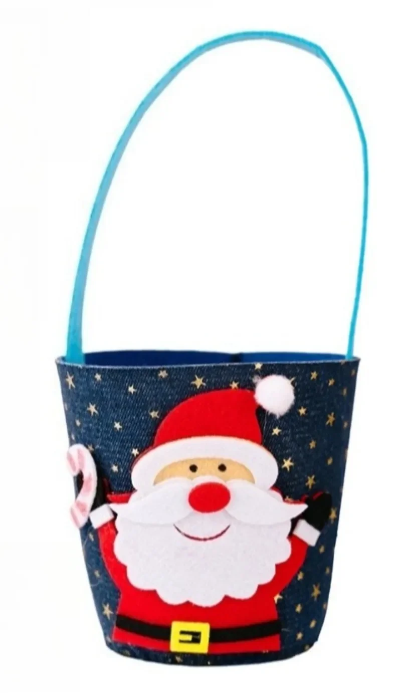 عيد الميلاد تخزين دلو حقيبة هدايا للأطفال فستان عيد الميلاد حتى الدنيم شنطة هدايا عيد الميلاد أبل حقيبة 2025 جديد #2