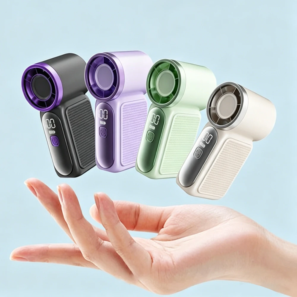 

Mini Handheld Fan 3000mAh Portable Turbo Fan with 100 Wind Speed Pocket Fan USB Rechargeable Lightweight for Outdoor Travel