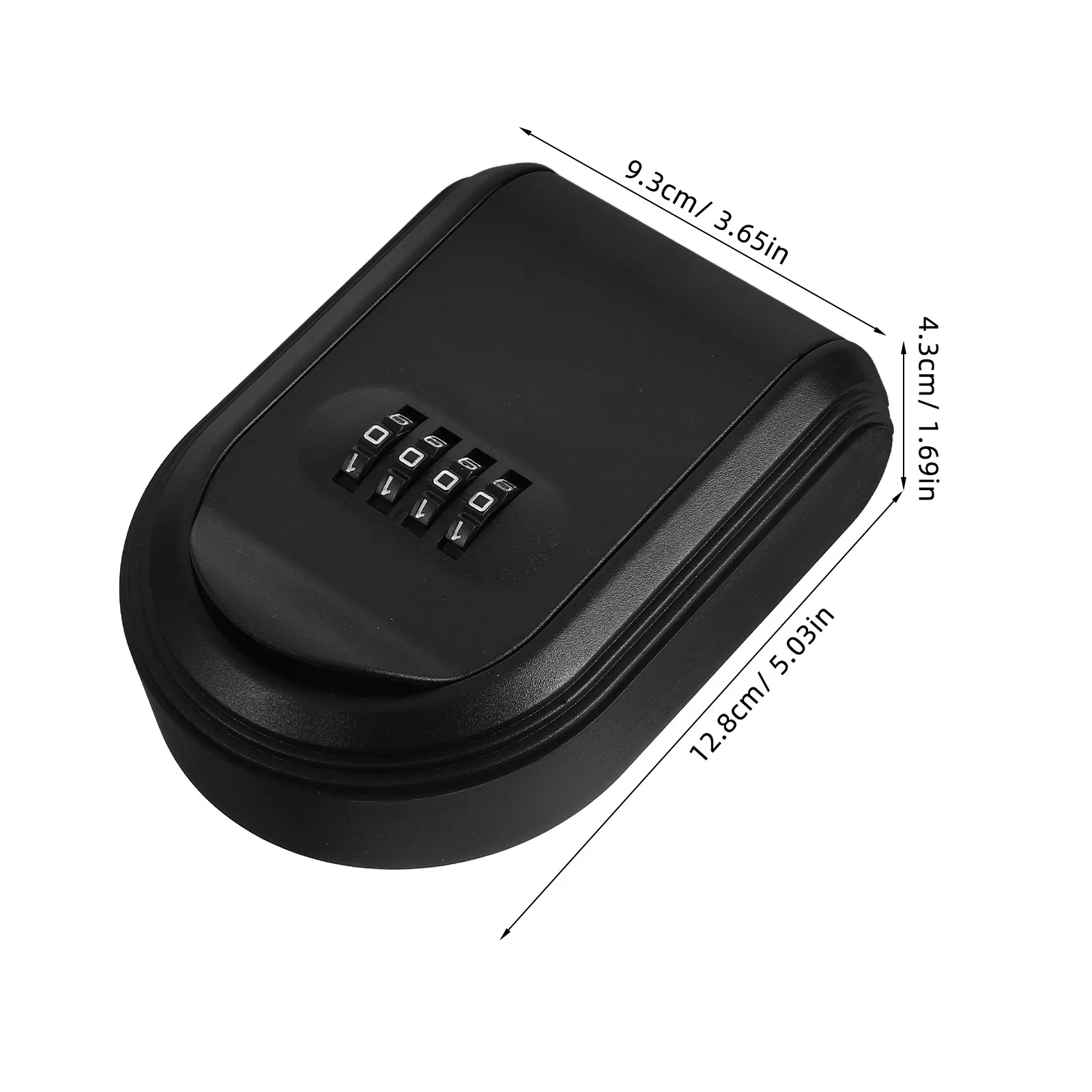 Black All-Plastic Wall Mount Key Lock Box Resettable Combination Security Storage Box for Office Car Keys Outdoor Indoor