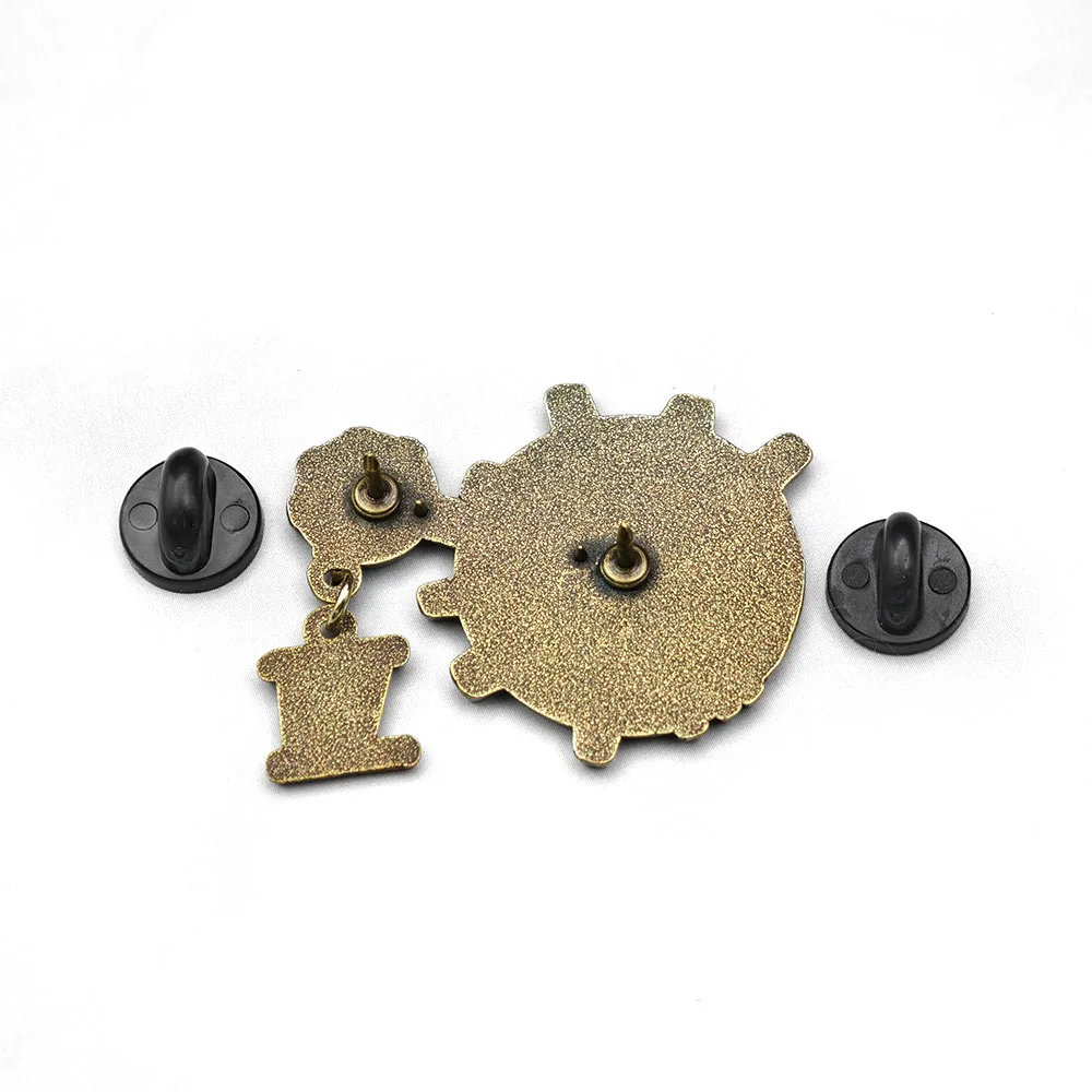 Steampunk Mechanical Gear Brooch Pin Retro Roman Numeral VI Pendant Lapel Pins Gothic Badge Suit Collar Brooches Jewelry for Men