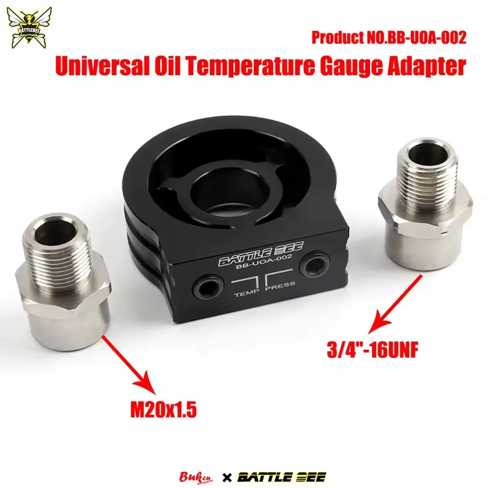 

Universal Automotive Car Aluminum Oil Filter Sandwich Plate Adapter Oil PressTemp Sensor Adapter With Connect Fitting BB-UOA-002