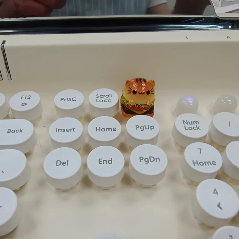 

Колпачки для клавиш Hamburger Cat, изготовленные на заказ смоляные колпачки для клавиатуры, милые, ручной работы для игр, офиса, ежедневного набора текста, периферийные устройства по индивидуальному заказу своими руками