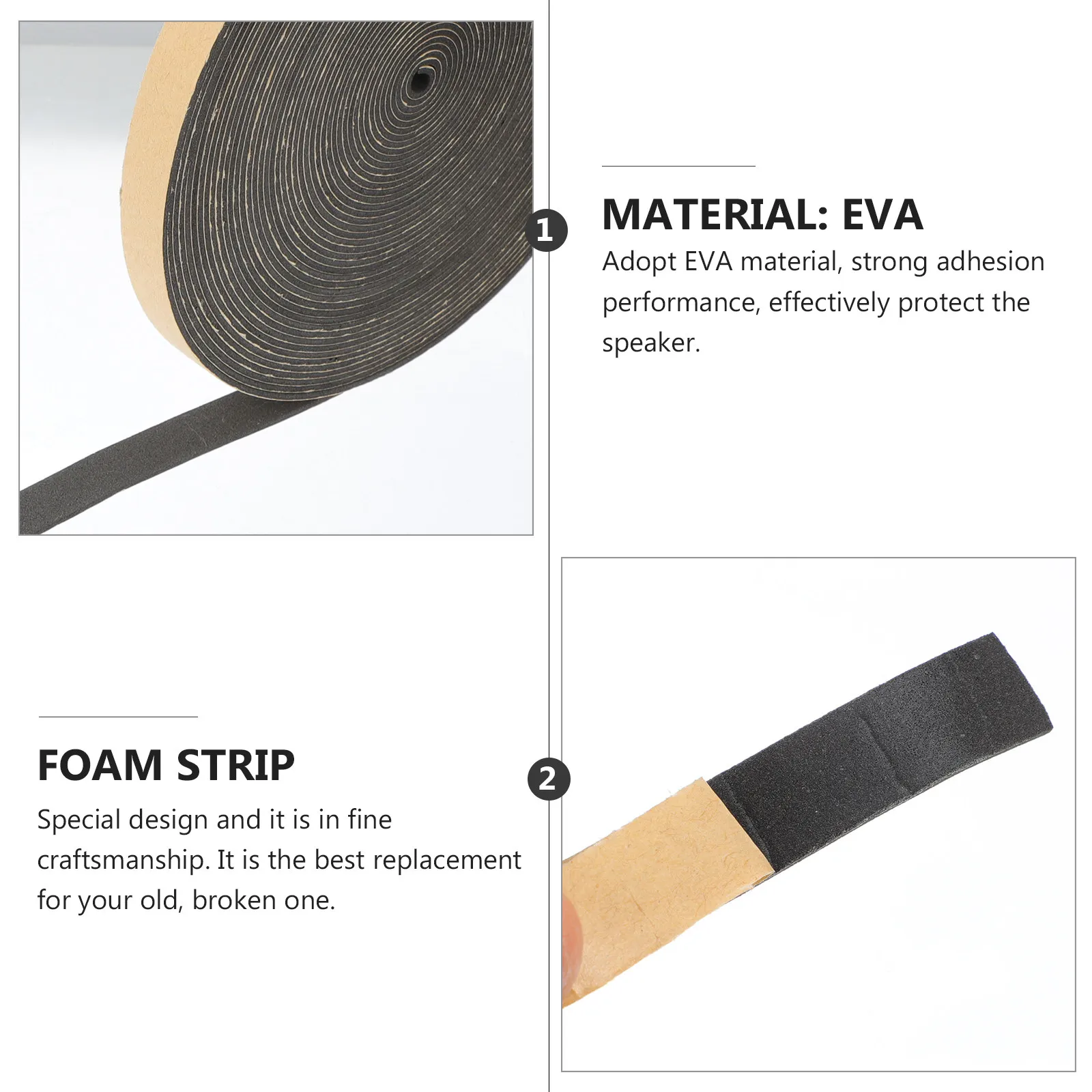 

Sealing Foam Tape foam strip Tape Sealing Strip Thick Self Adhesive Weather Strip Sound-proofing Speaker Soundproofing for Door