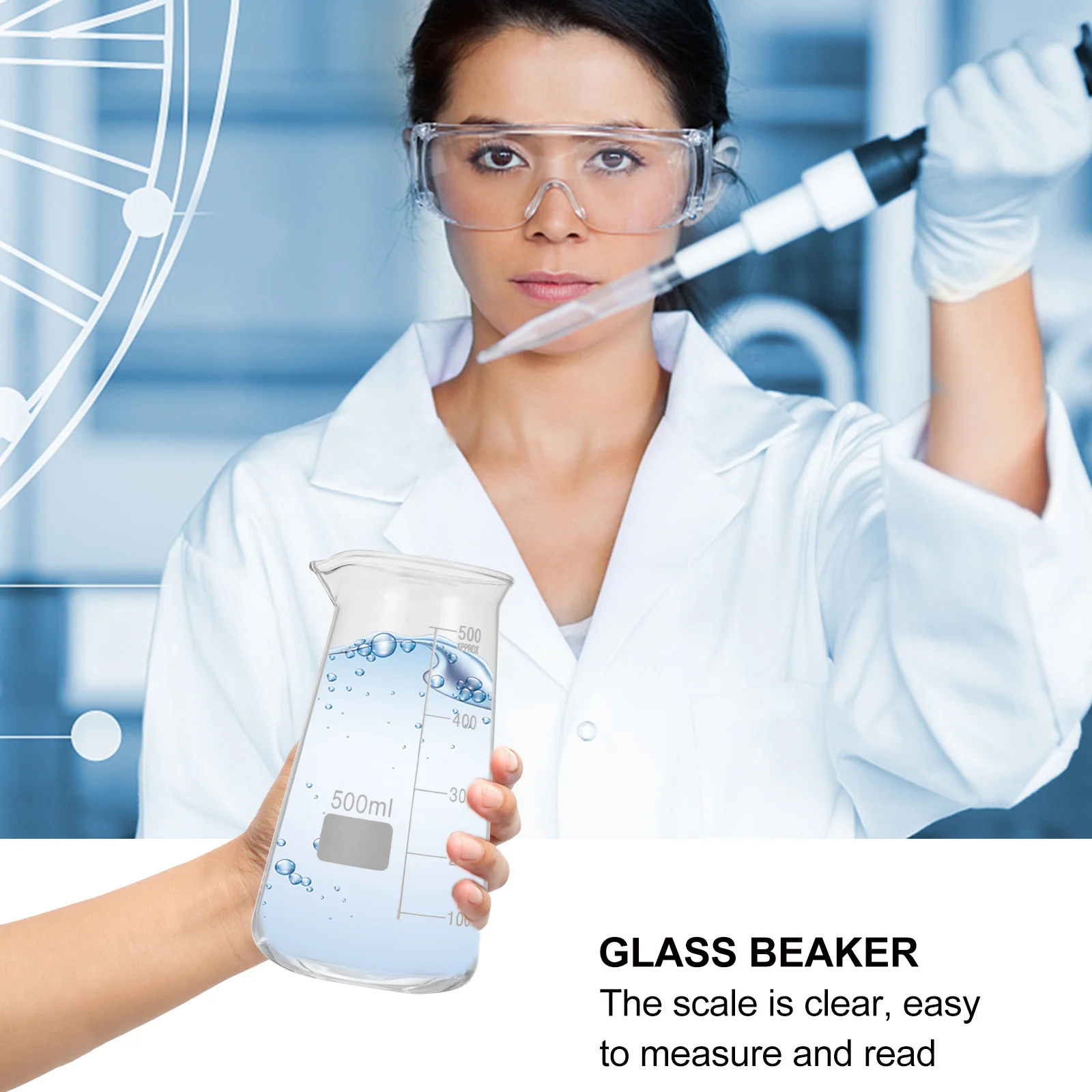 

High Temperature Resistant Glass Beaker Durable Measuring Cup for Kitchen Baking Cooking Laboratory Accessories Experiment Tool