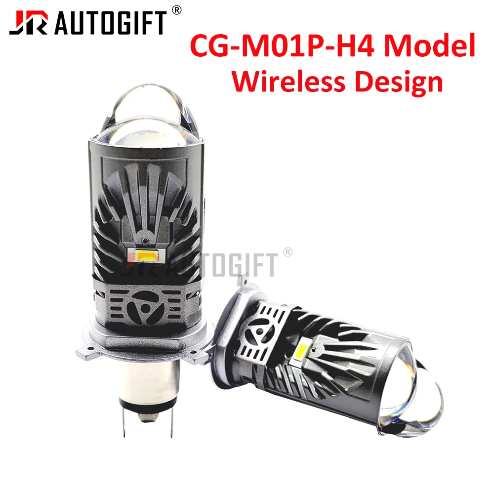 2PCS Dual Len Wireless H4 LED LEN Projector Powerful LED Headlight Bulb Mini Len Automobile 6500K for Car Headlamp Auto Lamp