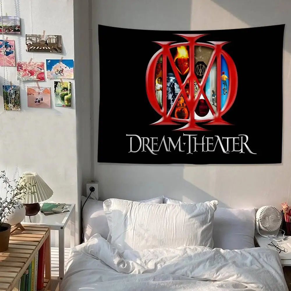 D-Dream Theater Heavy Rock Band Hippie Wall Hanging Tapestries Bohemian Wall Tapestries Mandala INS Home Decor
