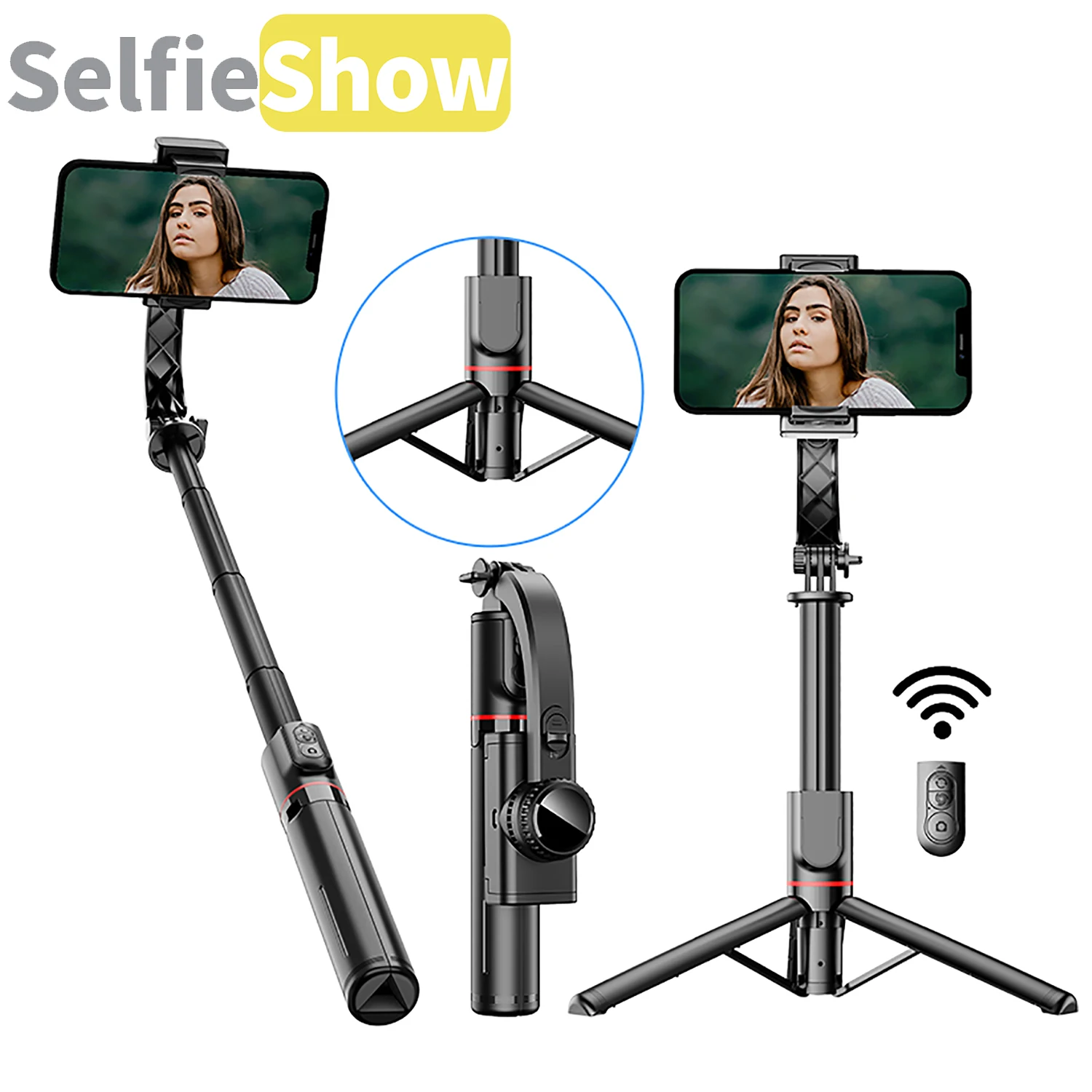 

Selfieshow L19 Стабильный алюминиевый стержень Подвес Bluetooth Зонт Структура КронштейнSelfie Stick Стабилизатор Штатив Tripe для сотового телефона