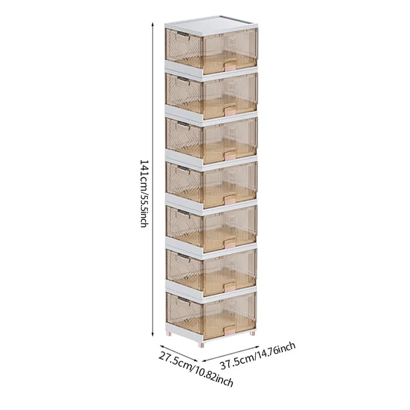 1pc transparent flip shoe storage box, with 2/3/4/5 layers, dustproof, moisture-proof, load-bearing and pressure resistant