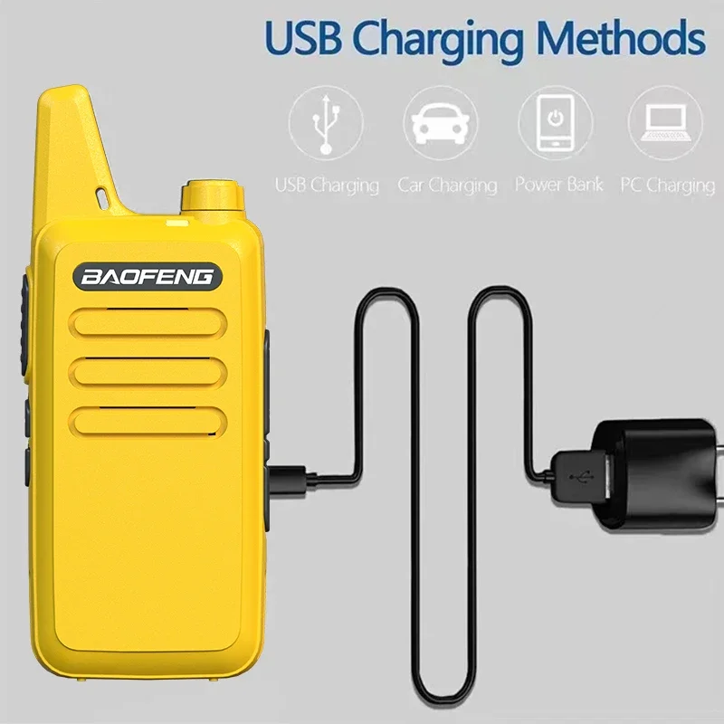 Baofeng BF-T20 미니 워키토키, UHF 400-470MHz 미니 USB 충전, 1500mAh 휴대용 햄 양방향 라디오 업그레이드, BF-C2 KD-C1, 2 개